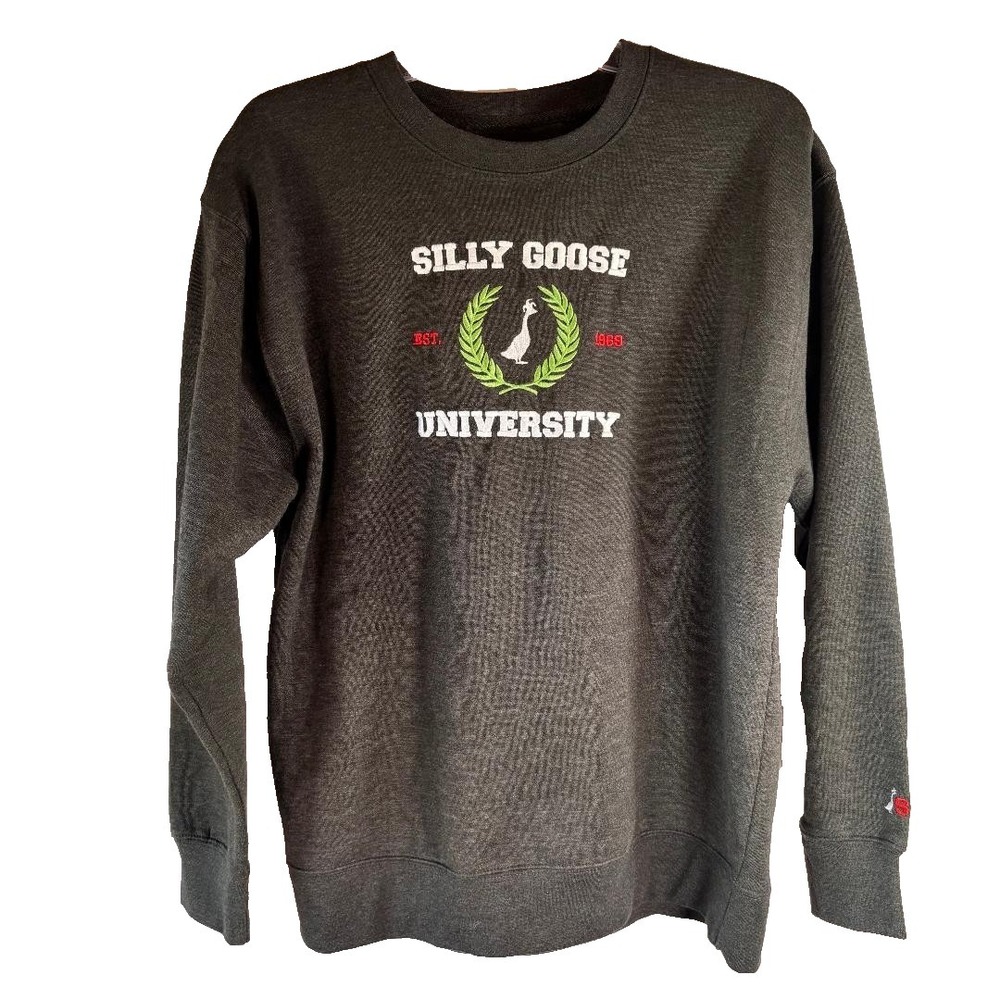 Silly Goose University Sweatshirt Dark Grey Women's Size‎ L